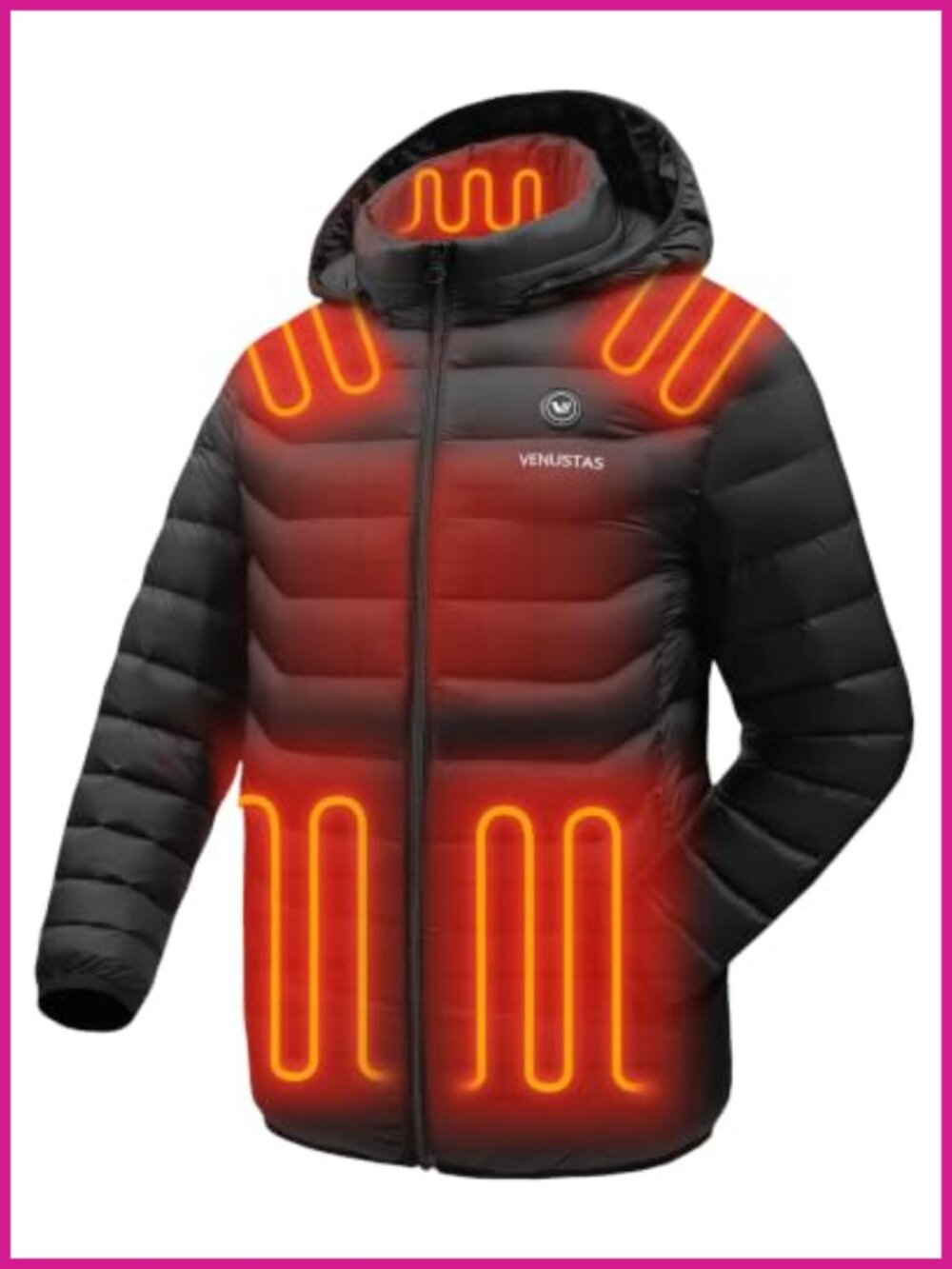 Unisex Lightweight Heated Puffer Jacket with Battery Windproof